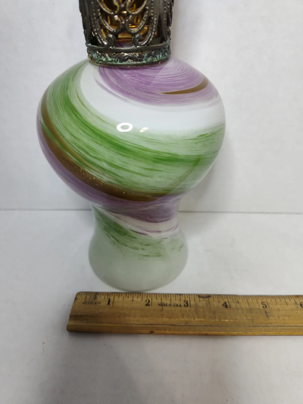 Queen of Mardi Gras Blown Art Glass Oil Fragrance Lamp 2004-2009 By LA TEE DA
